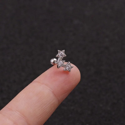 1Gb Ear Stud Circon Cartilag Auskars Eleganti Ausu gredzeni Tragus Pīrsings Sievietēm Helix Daith Ananāsu Pērlītes Ķermeņa Rotaslietas 20G