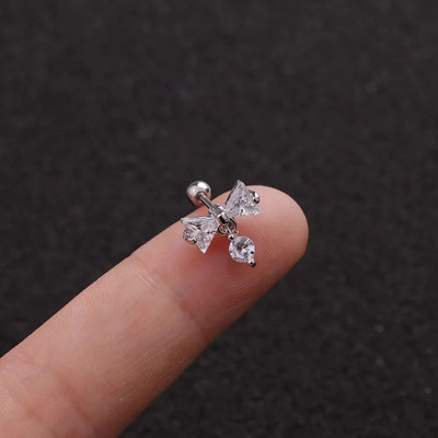 1Gb Ear Stud Circon Cartilag Auskars Eleganti Ausu gredzeni Tragus Pīrsings Sievietēm Helix Daith Ananāsu Pērlītes Ķermeņa Rotaslietas 20G