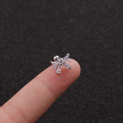 1Gb Ear Stud Circon Cartilag Auskars Eleganti Ausu gredzeni Tragus Pīrsings Sievietēm Helix Daith Ananāsu Pērlītes Ķermeņa Rotaslietas 20G