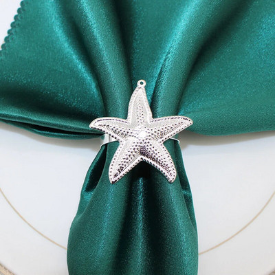 6Gb Zelta salvešu gredzeni Seahorse salvešu gredzenu turētāji ģimenes svētku vakariņām greznām banketu kāzu pusdienu galda dekorācijām