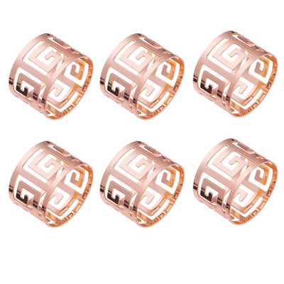 Δαχτυλίδια χαρτοπετσέτας με παπιγιόν 6 τμχ Μεταλλική χρυσή ασημένια θήκη χαρτοπετσέτας για τα Χριστούγεννα των Ευχαριστιών Διακοσμήσεις τραπεζιού για δείπνο γάμου HWM11