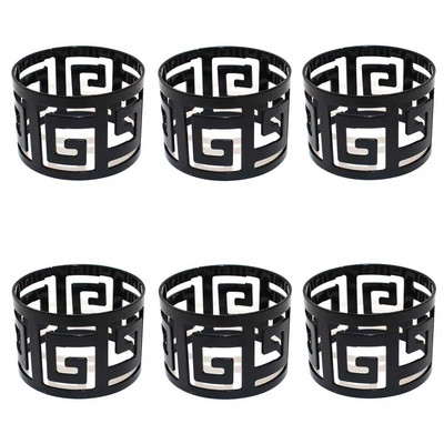 Δαχτυλίδια χαρτοπετσέτας με παπιγιόν 6 τμχ Μεταλλική χρυσή ασημένια θήκη χαρτοπετσέτας για τα Χριστούγεννα των Ευχαριστιών Διακοσμήσεις τραπεζιού για δείπνο γάμου HWM11