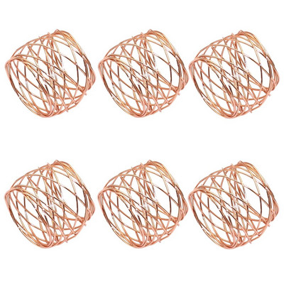 Δαχτυλίδια χαρτοπετσέτας με παπιγιόν 6 τμχ Μεταλλική χρυσή ασημένια θήκη χαρτοπετσέτας για τα Χριστούγεννα των Ευχαριστιών Διακοσμήσεις τραπεζιού για δείπνο γάμου HWM11