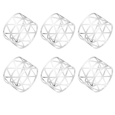 Δαχτυλίδια χαρτοπετσέτας με παπιγιόν 6 τμχ Μεταλλική χρυσή ασημένια θήκη χαρτοπετσέτας για τα Χριστούγεννα των Ευχαριστιών Διακοσμήσεις τραπεζιού για δείπνο γάμου HWM11