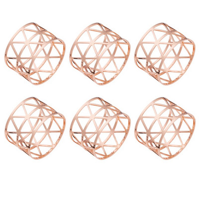 Δαχτυλίδια χαρτοπετσέτας με παπιγιόν 6 τμχ Μεταλλική χρυσή ασημένια θήκη χαρτοπετσέτας για τα Χριστούγεννα των Ευχαριστιών Διακοσμήσεις τραπεζιού για δείπνο γάμου HWM11