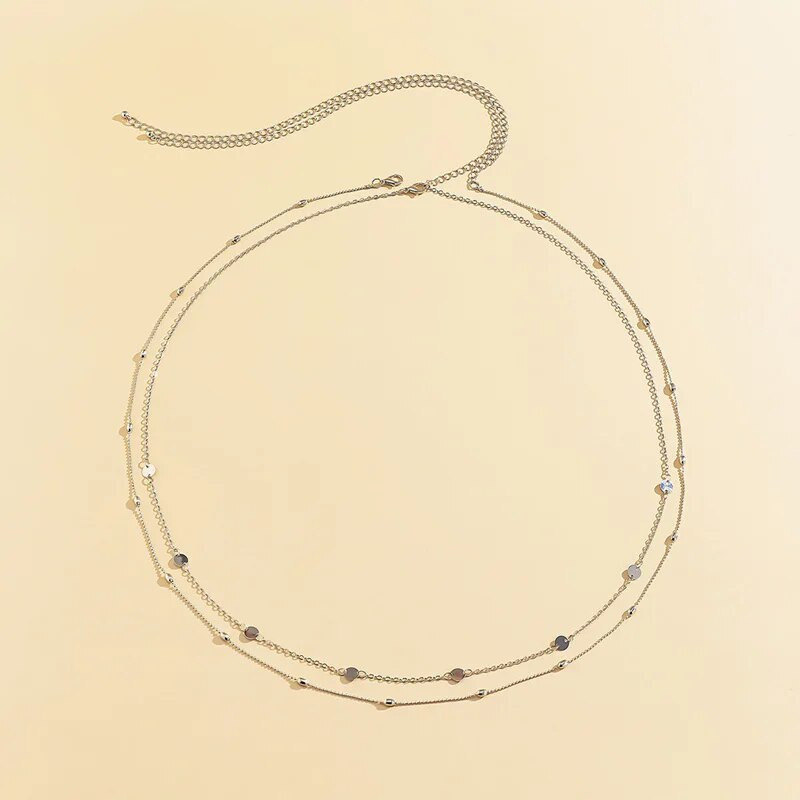 Seksikas pihakett Kahekihilised õhukesed helmed lingiga kehaketid rihma ripats Kuldne hõbedane värv suverandi bikiinid naiste kõhuehted