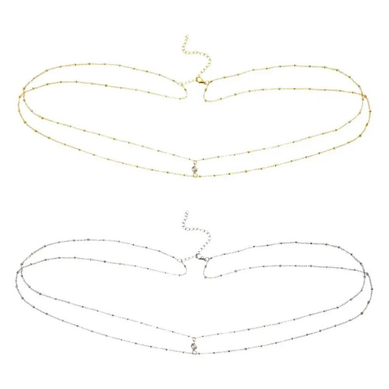 Kétrétegű gyöngylánc hölgyeknek derék haslánc nyári strandon szexi kígyólánc ékszer nőknek ajándékok 1db/szett