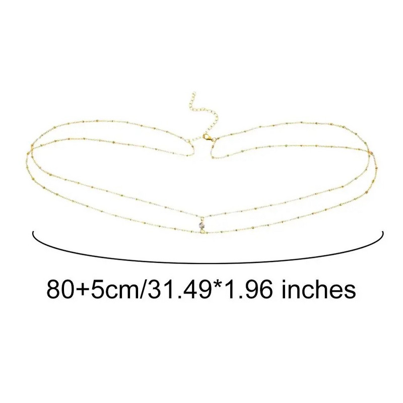 Kétrétegű gyöngylánc hölgyeknek derék haslánc nyári strandon szexi kígyólánc ékszer nőknek ajándékok 1db/szett