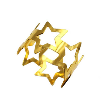 Δαχτυλίδι για χαρτοπετσέτες 8 τμχ Hollow Out Star για Διακοσμήσεις πάρτι 4ης Ιουλίου Χρυσή μεταλλική πετσέτα με πόρπη διακόσμηση γάμου HWM242