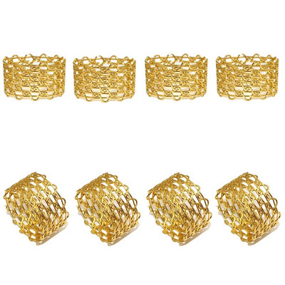 Δαχτυλίδι για χαρτοπετσέτες 8 τμχ Hollow Out Star για Διακοσμήσεις πάρτι 4ης Ιουλίου Χρυσή μεταλλική πετσέτα με πόρπη διακόσμηση γάμου HWM242