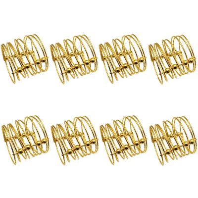 Δαχτυλίδι για χαρτοπετσέτες 8 τμχ Hollow Out Star για Διακοσμήσεις πάρτι 4ης Ιουλίου Χρυσή μεταλλική πετσέτα με πόρπη διακόσμηση γάμου HWM242