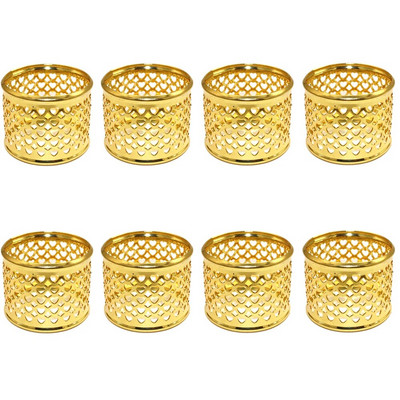 Δαχτυλίδι για χαρτοπετσέτες 8 τμχ Hollow Out Star για Διακοσμήσεις πάρτι 4ης Ιουλίου Χρυσή μεταλλική πετσέτα με πόρπη διακόσμηση γάμου HWM242