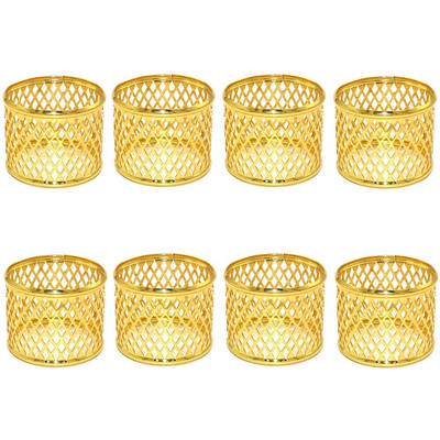 Δαχτυλίδι για χαρτοπετσέτες 8 τμχ Hollow Out Star για Διακοσμήσεις πάρτι 4ης Ιουλίου Χρυσή μεταλλική πετσέτα με πόρπη διακόσμηση γάμου HWM242