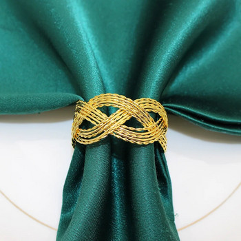 Δαχτυλίδι από υφαντό χαρτοπετσέτα 4 τεμ. Απλή χρυσή ασημί Χρώμα θήκη για δαχτυλίδια για πετσέτα γάμου για βρεφικό πάρτι διακόσμηση τραπεζαρίας HWM133
