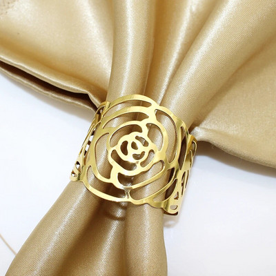 4Gb Austs salvešu gredzens vienkāršs zelta sudraba krāsas salvešu gredzenu turētājs kāzu bērnu dušas ballītei pusdienu galda dekors HWM133