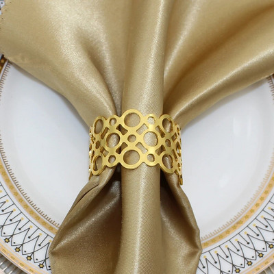 4Gb Austs salvešu gredzens vienkāršs zelta sudraba krāsas salvešu gredzenu turētājs kāzu bērnu dušas ballītei pusdienu galda dekors HWM133