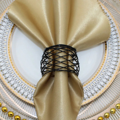 4Gb Austs salvešu gredzens vienkāršs zelta sudraba krāsas salvešu gredzenu turētājs kāzu bērnu dušas ballītei pusdienu galda dekors HWM133