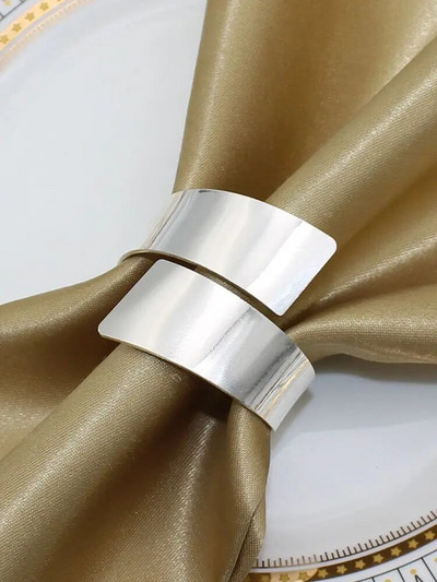 4Gb Austs salvešu gredzens vienkāršs zelta sudraba krāsas salvešu gredzenu turētājs kāzu bērnu dušas ballītei pusdienu galda dekors HWM133