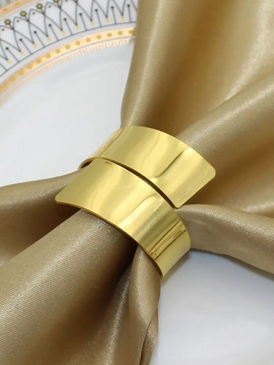 4Gb Austs salvešu gredzens vienkāršs zelta sudraba krāsas salvešu gredzenu turētājs kāzu bērnu dušas ballītei pusdienu galda dekors HWM133