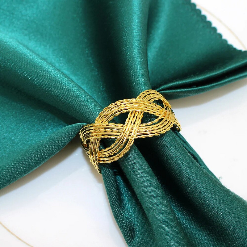 4Gb Austs salvešu gredzens vienkāršs zelta sudraba krāsas salvešu gredzenu turētājs kāzu bērnu dušas ballītei pusdienu galda dekors HWM133