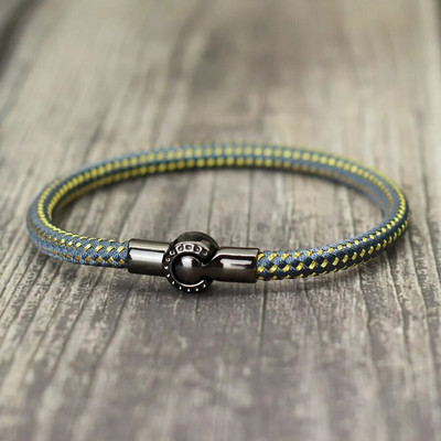 Noter Brățară la modă frânghie bărbați creativ cu cataramă neagră țesătură brățară brățară pentru bărbați Accesorii de festival Pulseira Corda Masculina