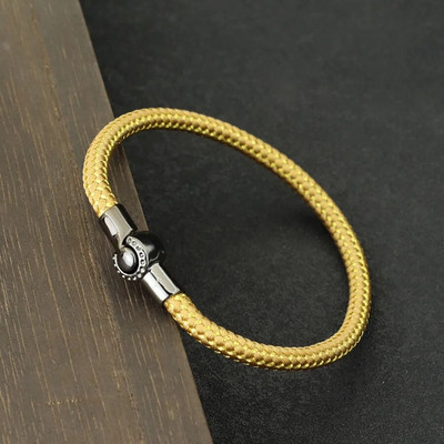 Noter Brățară la modă frânghie bărbați creativ cu cataramă neagră țesătură brățară brățară pentru bărbați Accesorii de festival Pulseira Corda Masculina