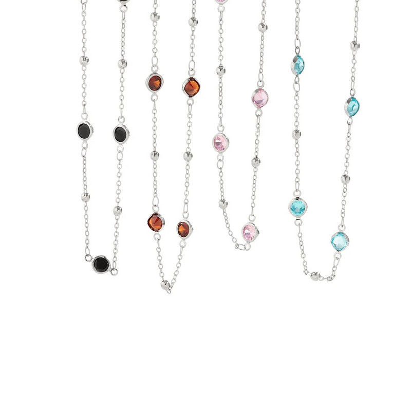 Salircon Minimālisms Sudraba krāsa Metāla slaida Ķēde Vēders Viduklis Ķēde Mode Kristāla Stikls Vasaras Sievietes Seksīgi Bikini Ķermeņa Rotaslietas