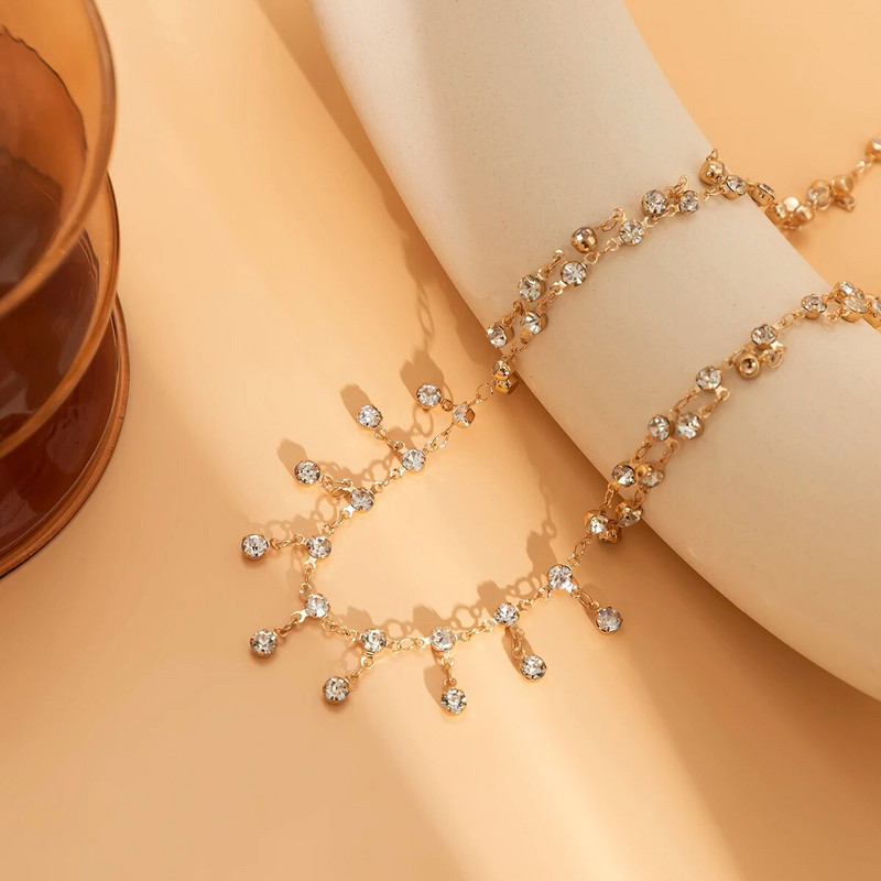 Jaunas modes panku rhinestone pušķu vēderķēdes sievietēm jostasvietā Luksusa spīduma seksīga ķermeņa ķēde Y2K rotaslietas minimālisma aksesuāri