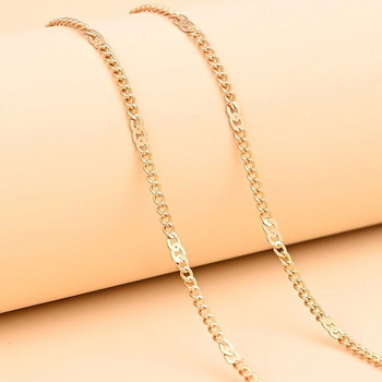 1 τεμ. Ασημένια επιμεταλλωμένη ράβδος αλυσίδα μέσης Γυναικεία καλοκαιρινά κοσμήματα παραλίας Χρυσό χρώμα Αλυσίδες κοιλιάς Απλή κορεατική μόδα κοσμήματα για το σώμα Δώρα