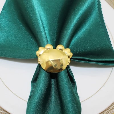 6 tk Krabi salvräti sõrmused Kuldsed salvräti sõrmuse hoidjad mereõhtusöögiks pulmapeo teemaliseks peoks Ranna rannikulaua kujundus HWM265