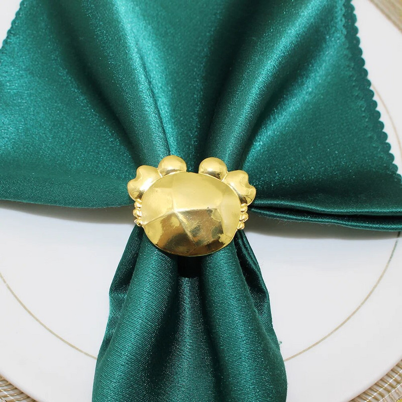 6 tk Krabi salvräti sõrmused Kuldsed salvräti sõrmuse hoidjad mereõhtusöögiks pulmapeo teemaliseks peoks Ranna rannikulaua kujundus HWM265