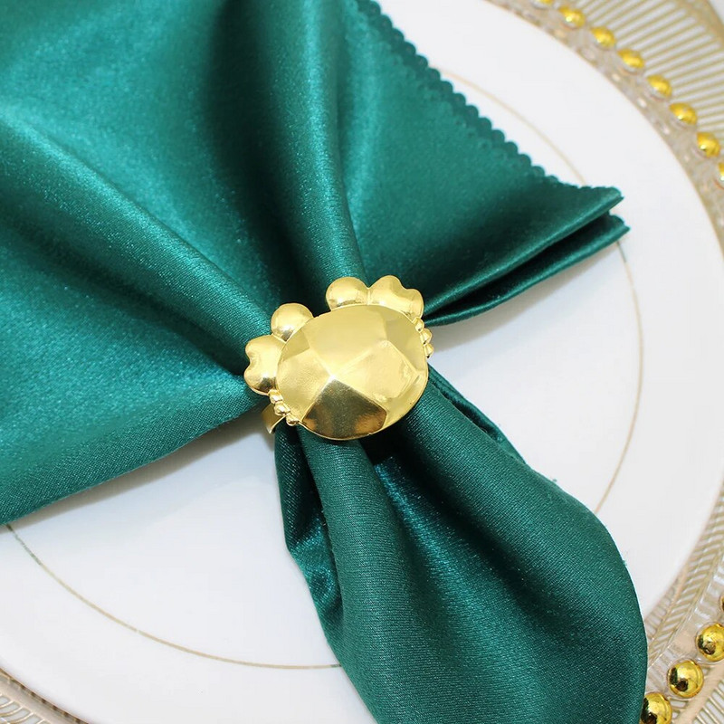 6 tk Krabi salvräti sõrmused Kuldsed salvräti sõrmuse hoidjad mereõhtusöögiks pulmapeo teemaliseks peoks Ranna rannikulaua kujundus HWM265