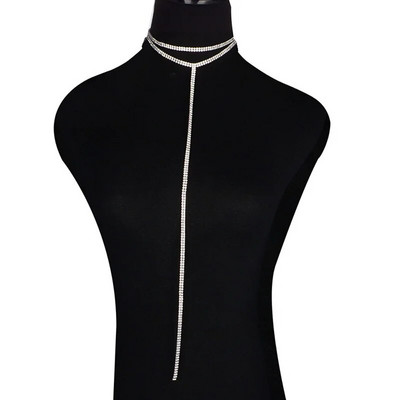 Särav kivist pika tutiga kaelakeed Kahekihilised kaelakeed naistele tüdrukutele seksikas kehakett Statement krae ehted