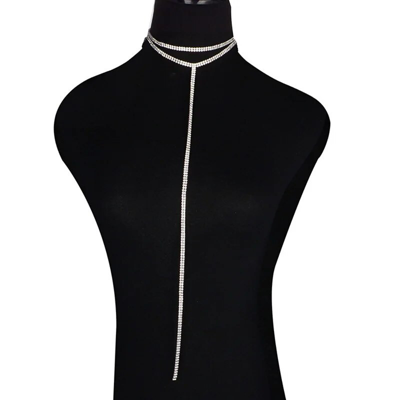 Särav kivist pika tutiga kaelakeed Kahekihilised kaelakeed naistele tüdrukutele seksikas kehakett Statement krae ehted