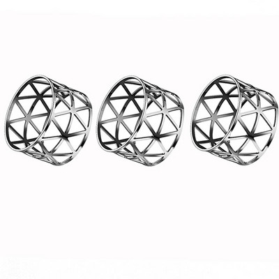3/6 bucăți inele de șervețel de argint pentru decorarea mesei Suporturi rotunde pentru șervețele Catarame pentru decorarea mesei de nuntă pentru petrecere HWM01