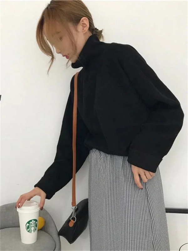 Ζωντανό φαρδύ πλεκτό μπλουζάκι Κορεάτικο μακρυμάνικο γυναικείο πουλόβερ υπερμεγέθη 80 κιλών Φθινοπωρινό πουλόβερ Κομψά πλεκτά πουλόβερ από κάτω