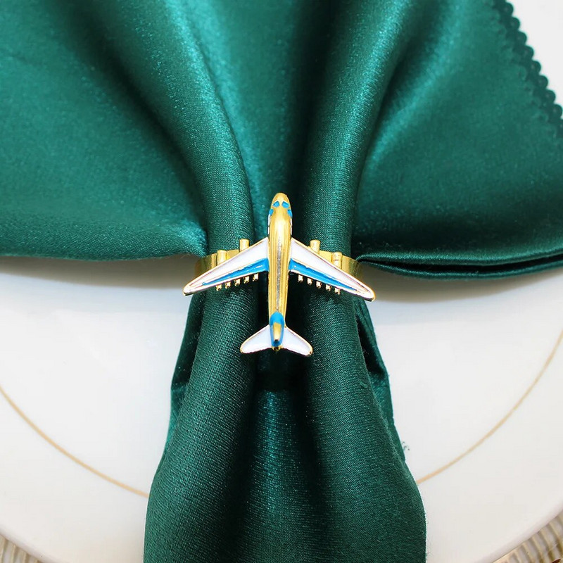 4Gb Creative Lidmašīnas salvešu gredzens Metāla kosmosa shuttle salvešu turētājs Izrotāt dzimšanas dienas ballīti zēniem un meitenēm Baby Shower Deco