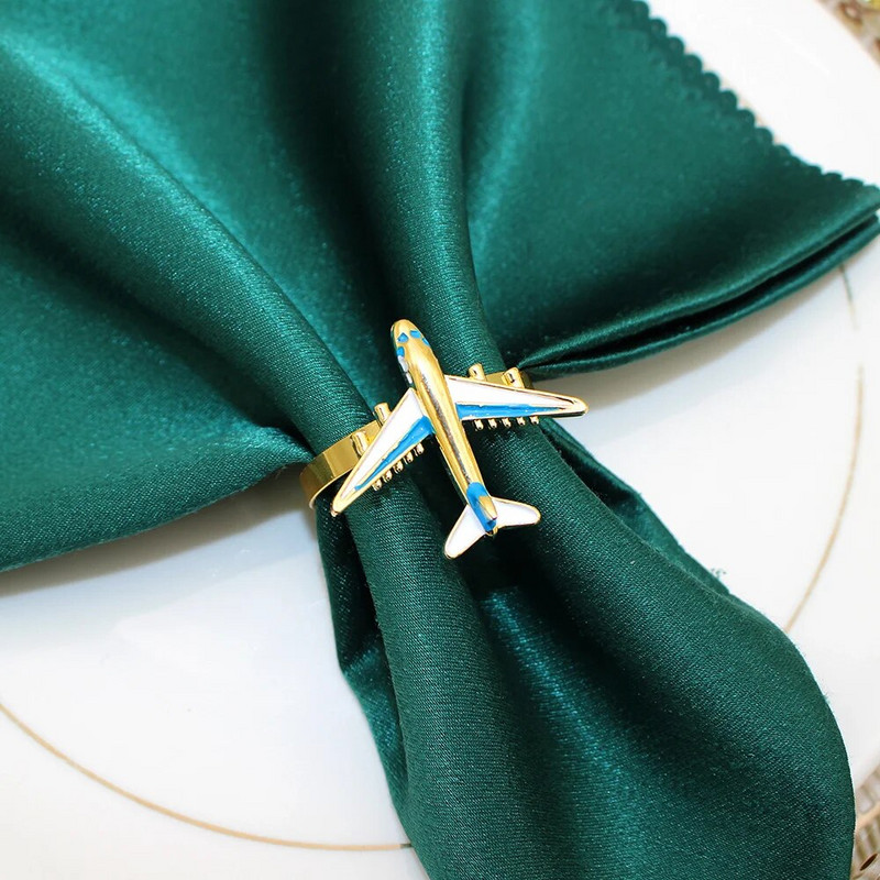 4Gb Creative Lidmašīnas salvešu gredzens Metāla kosmosa shuttle salvešu turētājs Izrotāt dzimšanas dienas ballīti zēniem un meitenēm Baby Shower Deco