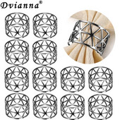 12 gab. Ieroču melni metāla salvešu turētāji dobi, apaļi salvešu gredzeni kāzu ballītei Ziemassvētku Helovīna dekorēšanai HWM35