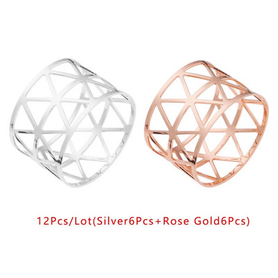 12 gab. Ieroču melni metāla salvešu turētāji dobi, apaļi salvešu gredzeni kāzu ballītei Ziemassvētku Helovīna dekorēšanai HWM35