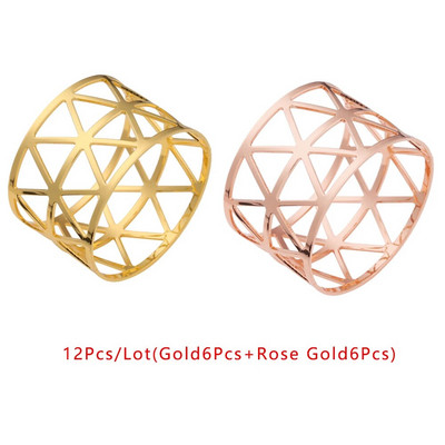 12 gab. Ieroču melni metāla salvešu turētāji dobi, apaļi salvešu gredzeni kāzu ballītei Ziemassvētku Helovīna dekorēšanai HWM35