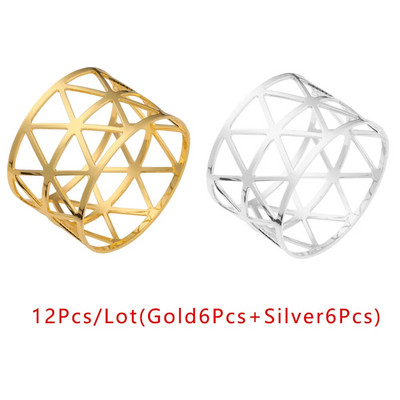 12 gab. Ieroču melni metāla salvešu turētāji dobi, apaļi salvešu gredzeni kāzu ballītei Ziemassvētku Helovīna dekorēšanai HWM35