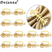 12Gb Matēti zelta salvešu gredzeni Mīlīgs metāla zivju salvešu turētājs kāzu galda dekorēšanai dzimšanas dienas Ziemassvētku ballītes vakariņās HWM229