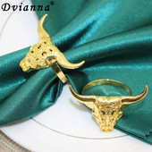 8 τμχ Αλουμίνιο δαχτυλίδια χαρτοπετσέτας κεφαλής αγελάδας βοοειδών Μεταλλική θήκη χαρτοπετσέτας με κέρατο αγελάδας ζώων για δείπνο Γάμοι Δεξιώσεις Καθημερινή χρήση