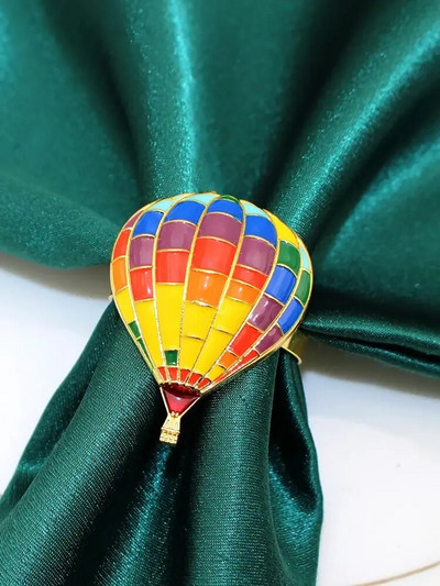 8db új érkezésű hőlégballon szalvéta gyűrű tartó karácsonyi esküvőre babazuhany születésnapi buli asztaldíszek HWC300