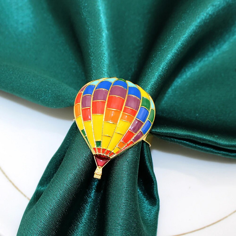 8db új érkezésű hőlégballon szalvéta gyűrű tartó karácsonyi esküvőre babazuhany születésnapi buli asztaldíszek HWC300