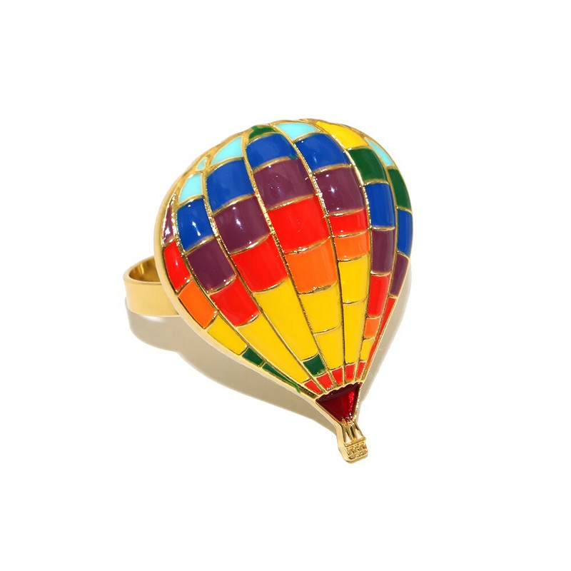 8db új érkezésű hőlégballon szalvéta gyűrű tartó karácsonyi esküvőre babazuhany születésnapi buli asztaldíszek HWC300