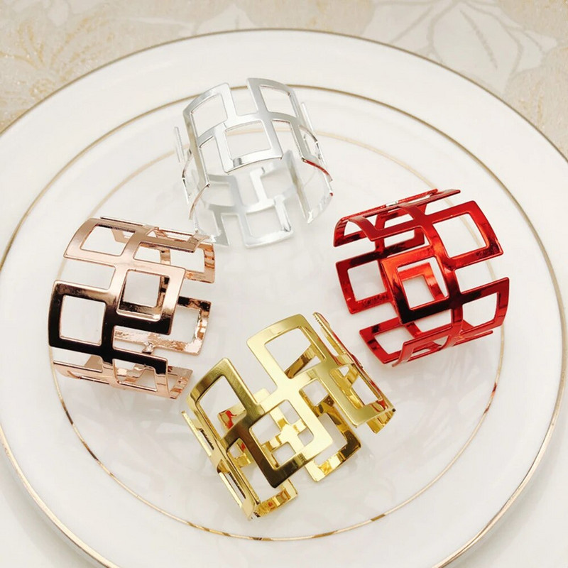 2Gb Dobi salvešu gredzeni Zelta salvešu turētājs Metāla salvešu sprādze Ziemassvētku kāzu ballītei Vakariņu galda rotājumi HWM02