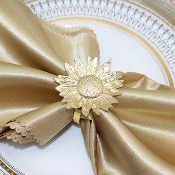 8 τεμ. Δαχτυλίδια βάσης για χαρτοπετσέτα ηλίανθου για το φθινόπωρο των Ευχαριστιών Ματ χρυσή αγκράφα από χαρτοπετσέτα για Χριστουγεννιάτικη διακόσμηση τραπεζιού γάμου HWM239
