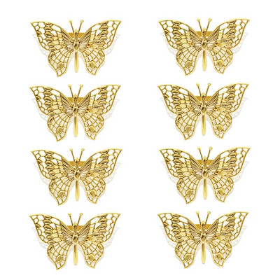 8tk Thanksgiving Fall päevalillest salvrätikuhoidja sõrmused matt-kuldne salvrätikulukk jõuludeks pulmadeks õhtusöögilaua kaunistus HWM239